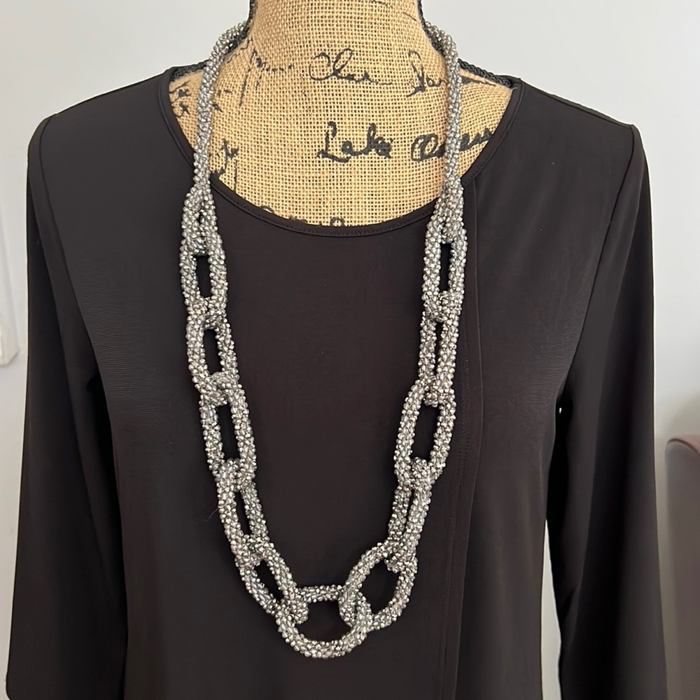 Chico’s Silver Glitter Necklace